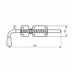 Засов с пружиной Домарт ЗСП-400 мод.2 с проушиной, антикоррозийное покрытие, черный