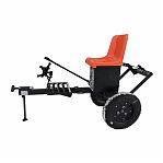 Прицеп-адаптер ПНО-1 для мотоблока и камнереза, пластмассовое сиденье, черный