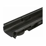 Канал водоотводный мелкосидящий Н60, пластиковый, гидравлическое сечение 100 мм, 60х145х1000 мм, без решетки, черный