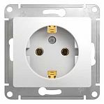 Розетка  1-местная Schneider Electric GLOSSA GSL000143 с заземлением, встраиваемая, белая