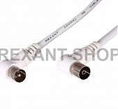 Шнур TV PLUG - TV JACK 3.0м угловой белый REXANT 18-0024