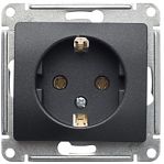Розетка 1-местная Schneider Electric GLOSSA GSL000743 с заземлением, встраиваемая, антрацит