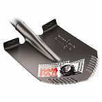 Лопата штыковая Amigo Grande 70191, прямая, с зубьями, закаленный штык, стальная рукоятка, антикоррозийное покрытие