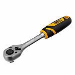 Ключ трещоточный с реверсом Denzel 14033, полупрофессиональный, 1/2", хром