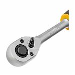 Ключ трещоточный с реверсом Denzel 14033, полупрофессиональный, 1/2", хром