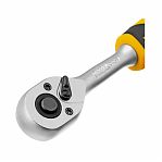 Ключ трещоточный с реверсом Denzel 14031, полупрофессиональный, 1/4", хром