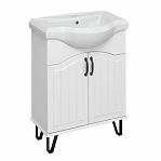 Тумба Runo Марсель 65 напольная, белая + раковина Классик 65