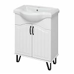 Тумба Runo Марсель 65 напольная, белая + раковина Классик 65