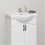 Тумба Runo Марсель 65 напольная, белая + раковина Классик 65