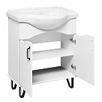 Тумба Runo Марсель 65 напольная, белая + раковина Классик 65