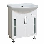 Тумба Runo Толедо 65 напольная, белая + раковина Стиль 65, белая