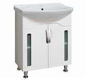 Тумба Runo Толедо 65 напольная, белая + раковина Стиль 65, белая