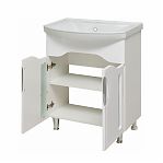 Тумба Runo Толедо 65 напольная, белая + раковина Стиль 65, белая