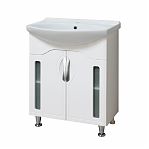 Тумба Runo Толедо 65 напольная, белая + раковина Стиль 65, белая