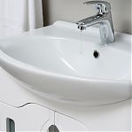 Тумба Runo Толедо 65 напольная, белая + раковина Стиль 65, белая