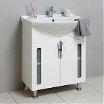 Тумба Runo Толедо 65 напольная, белая + раковина Стиль 65, белая