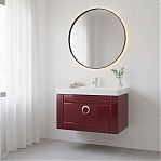 Тумба Aqwella Инфинити 60, цвет бордо + раковина Инфинити Inf.01.06/001