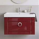 Тумба Aqwella Инфинити 60, цвет бордо + раковина Инфинити Inf.01.06/001