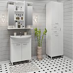 Тумба для ванной комнаты Руно Уют 50, напольная, белая + раковина Уют 50, белая