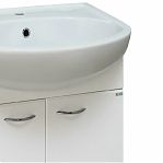 Тумба для ванной комнаты Руно Уют 50, напольная, белая + раковина Уют 50, белая