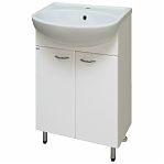Тумба для ванной комнаты Руно Уют 50, напольная, белая + раковина Уют 50, белая