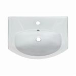 Тумба для ванной комнаты Руно Капри 55 напольная, белая + раковина Элеганс 55, белая