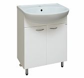 Тумба для ванной комнаты Руно Уют 60, напольная, белая + раковина Уют 60, белая