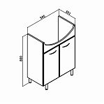 Тумба для ванной комнаты Руно Уют 60, напольная, белая + раковина Уют 60, белая