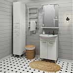 Тумба для ванной комнаты Руно Уют 60, напольная, белая + раковина Уют 60, белая