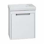 Тумба Runo Микра 40 подвесная, белая + раковина Runo Como 40