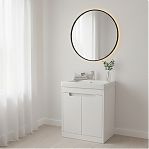 Тумба Runo Микра 40 подвесная, белая + раковина Runo Como 40