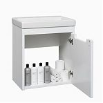 Тумба Runo Микра 40 подвесная, белая + раковина Runo Como 40