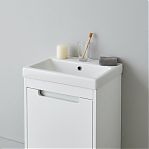 Тумба Runo Микра 40 подвесная, белая + раковина Runo Como 40