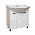 Тумба Runo Стиль 75 напольная, белая + раковина Runo Стиль 75