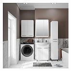 Тумба Runo Эрика 50 напольная, белая + раковина Runo Элеганс 50