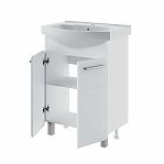 Тумба Runo Эрика 60 напольная, белая + раковина Runo Элеганс 60