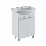 Тумба Runo Эрика 50 напольная, белая + раковина Runo Элеганс 50