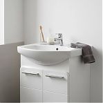 Тумба Runo Эрика 50 напольная, белая + раковина Runo Элеганс 50