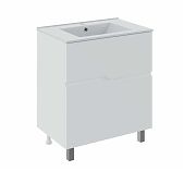 Тумба Runo Палермо 60 напольная, белая + раковина Runo Teffy 60