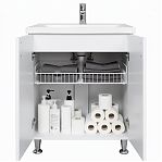 Тумба Runo Парма 60/2 напольная, белая + раковина Runo Omega 60, 00-00001038