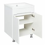 Тумба Runo Парма 60/2 напольная, белая + раковина Runo Omega 60, 00-00001038