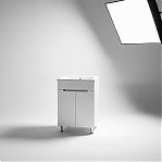 Тумба Runo Парма 60/2 напольная, белая + раковина Runo Omega 60, 00-00001038