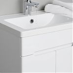 Тумба Runo Парма 60/2 напольная, белая + раковина Runo Omega 60, 00-00001038