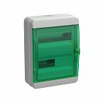 Бокс пластиковый накладной IEK TEKFOR КМПн-24 IP65 зеленая прозрачная дверь 24 модулей