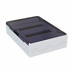 Корпус пластиковый навесной КЭАЗ OptiBox Pro 24-NKR-IP40, 379798, IP40, 24 модуля, прозрачная черная дверца