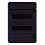 Корпус пластиковый навесной КЭАЗ OptiBox Pro 24-NKR-IP40, 379798, IP40, 24 модуля, прозрачная черная дверца