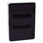 Корпус пластиковый навесной КЭАЗ OptiBox Pro 24-NKR-IP40, 379798, IP40, 24 модуля, прозрачная черная дверца