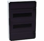 Корпус пластиковый навесной КЭАЗ OptiBox Pro 24-NKR-IP40, 379798, IP40, 24 модуля, прозрачная черная дверца