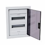 Корпус пластиковый встраиваемый КЭАЗ OptiBox Pro 24-VKR-IP40, 379800, 24 модуля, прозрачная черная дверца