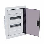 Корпус пластиковый встраиваемый КЭАЗ OptiBox Pro 24-VKR-IP40, 379800, 24 модуля, прозрачная черная дверца